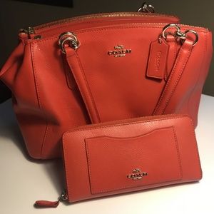 Coral Christie Carryall Coach Purse